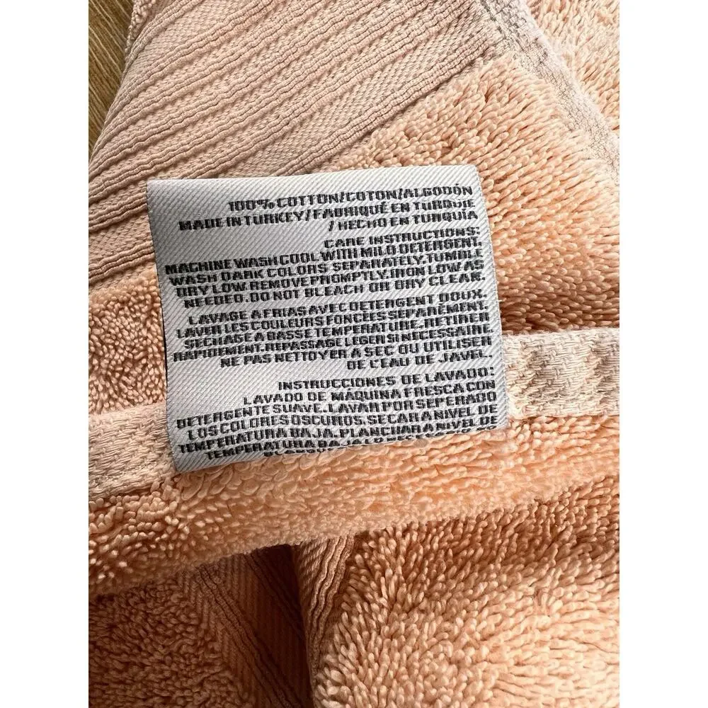 Elizabeth Arden The Spa Collection Bath Towel Peach 100% Turkish Cotton 27x51
